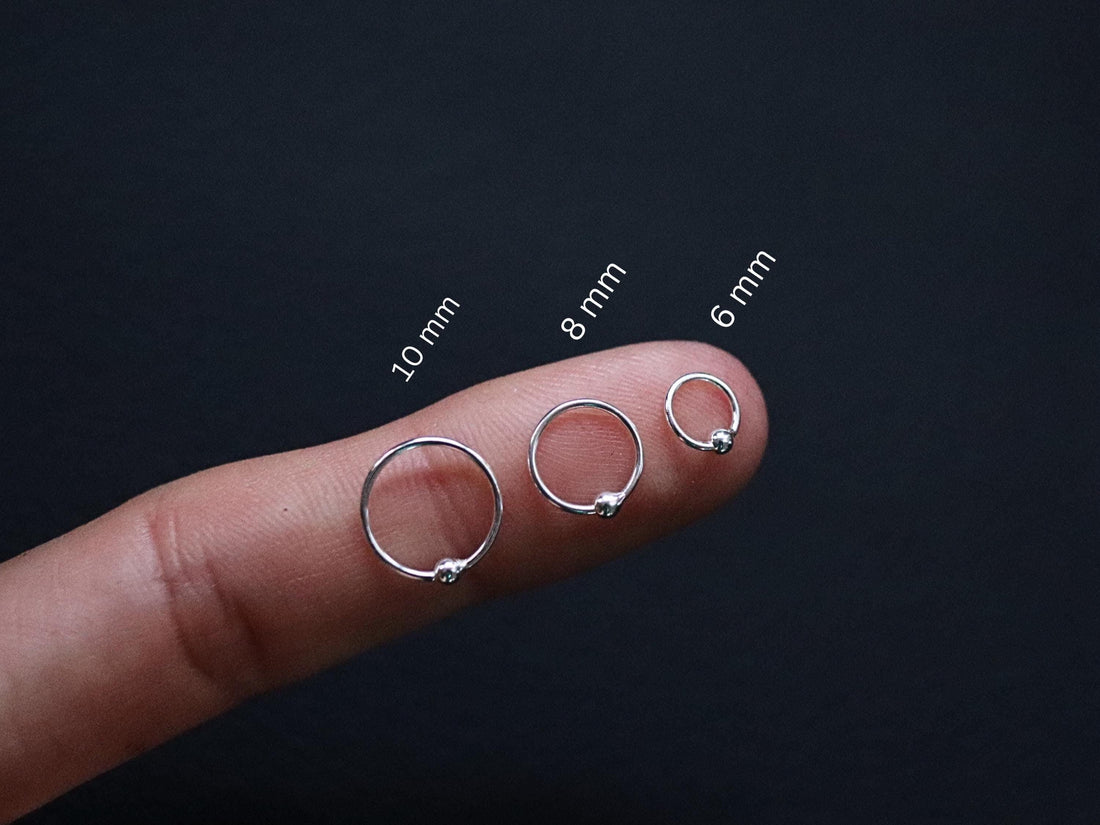 925 Silver Thin Hoop Earrings, Hoop With Ball, Nose Rings, Extra Thin Hoops, Tiny Hoop Earrings, Wire Hoops, Kid Earrings, Hoop Nose