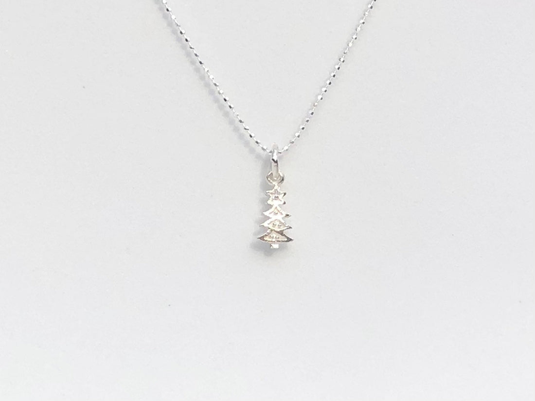 925 Sterling silver tiny Christmas tree pendant, small tree pendant, tree pendant necklace, tiny tree, Christmas pendant, gift for her