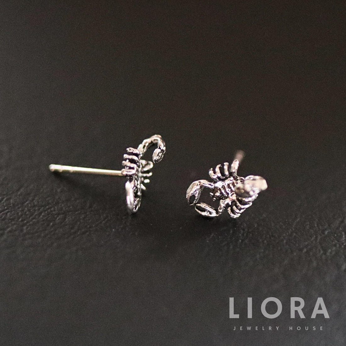 925 Sterling Silver Scorpion Stud Earrings, Tiny Animal Earrings, Zodiac Scorpio Jewelry, Dainty Silver Studs, Scorpion Over Gift