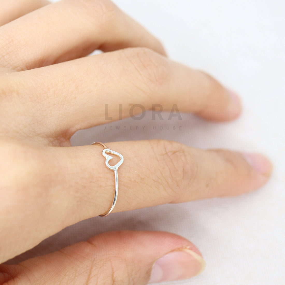 925 Sterling Silver Heart Ring, Small Heart Ring, Wire Heart Ring, Hand Draw Heart, Stacking Ring, Thin Heart Ring