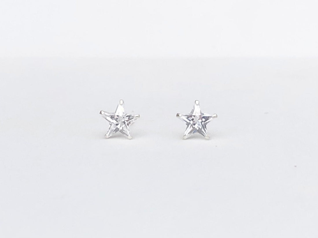CZ star earrings, star stud earrings, cz earrings, crystal star earrings, Star earrings, crystal star, tiny star earring, star jewelry