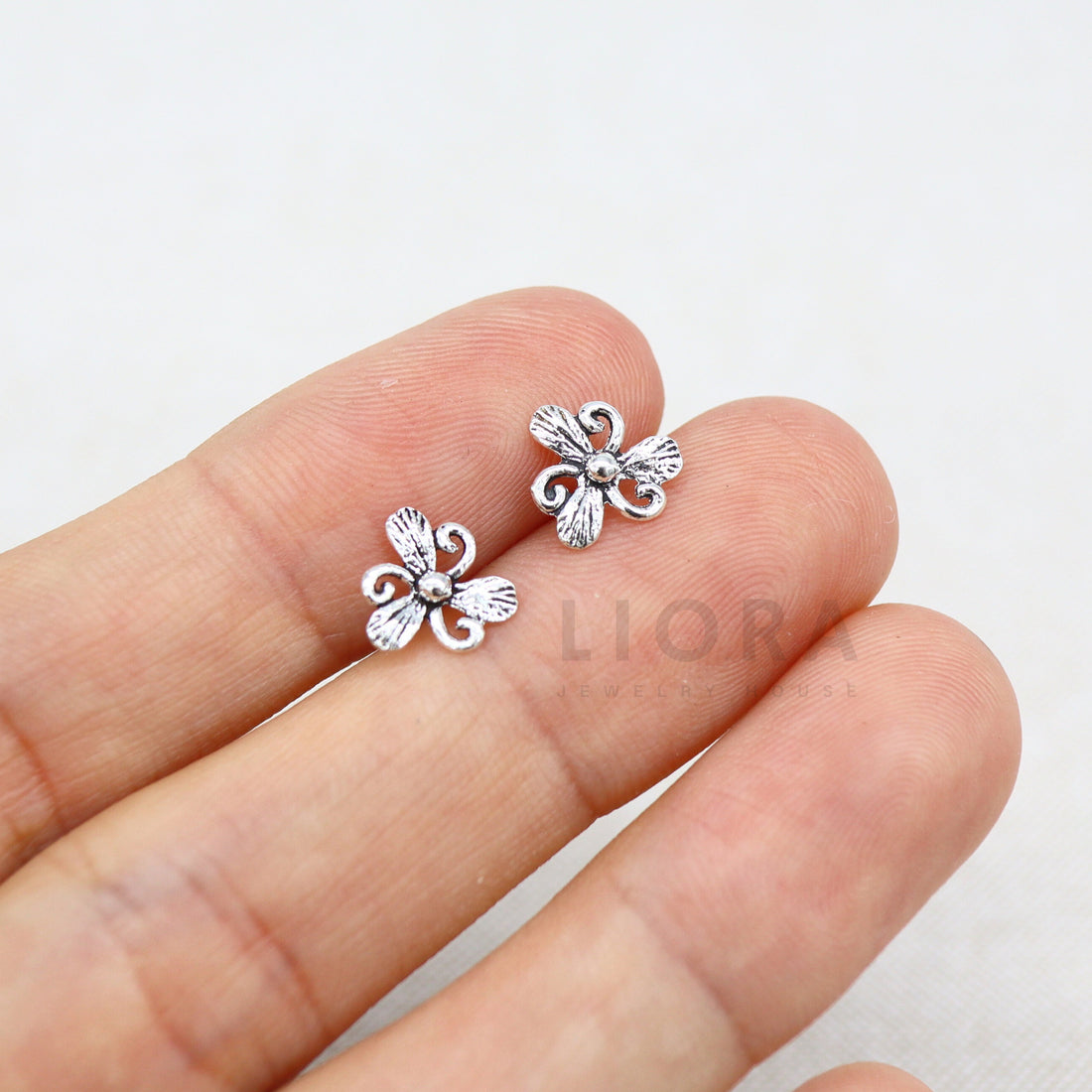 925 Sterling Silver Small Flower Stud Earrings, Flower Earrings, Flower Gift, Flower Studs
