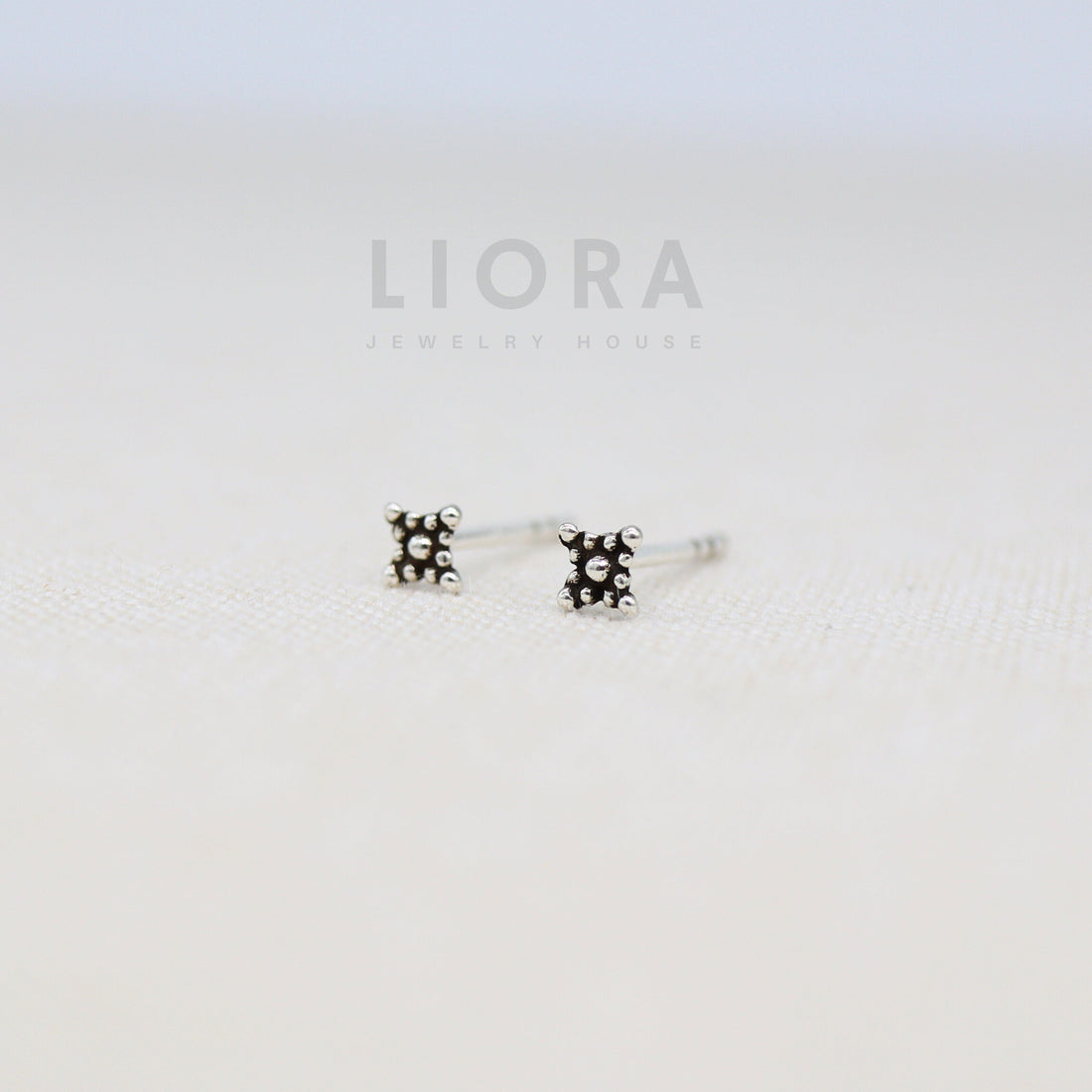 925 Sterling Silver Tiny Square Stud Earrings, Sparkling Earrings, Small Square Earrings, Square Dot Earrings, Sparkling studs, Element Stud