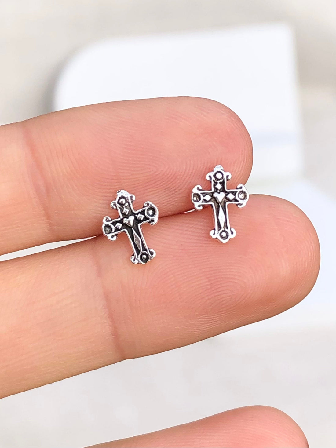 925 Sterling silver cross stud earrings, cross earrings, cross studs, orthodox cross, celtic cross earring, vintage cross earrings, cross