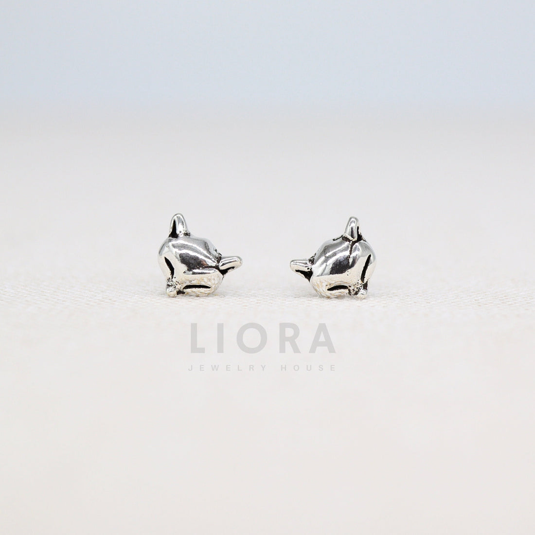 925 Sterling Silver Fox Stud Earrings, Fox Earrings, Little Fox Earrings, Animal Earrings, Kid Earrings, Fox Gift, Wolf Earrings