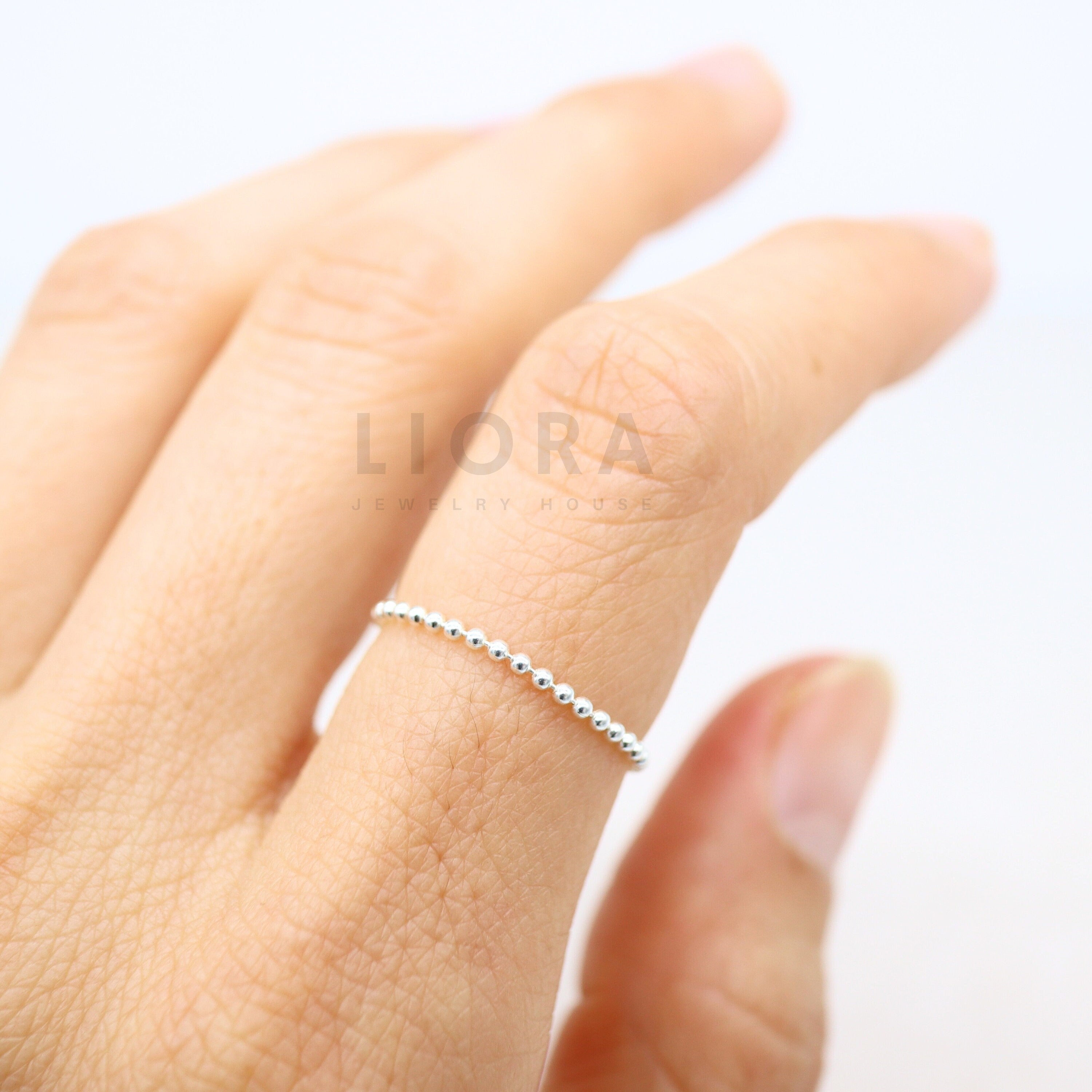 925 Sterling silver Beaded Ring, Ball Ring, Tiny Ball rings, Ball Chai