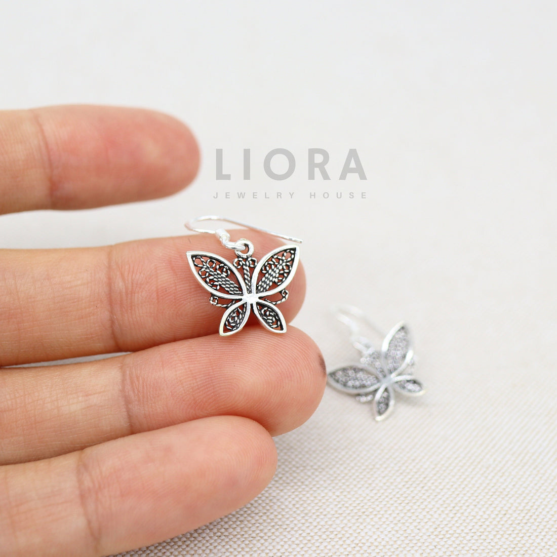 925 Sterling Silver Sets of Butterfly Earring and Butterfly Necklace, Butterfly Earrings, Butterfly Pendant, Jewelry Sets