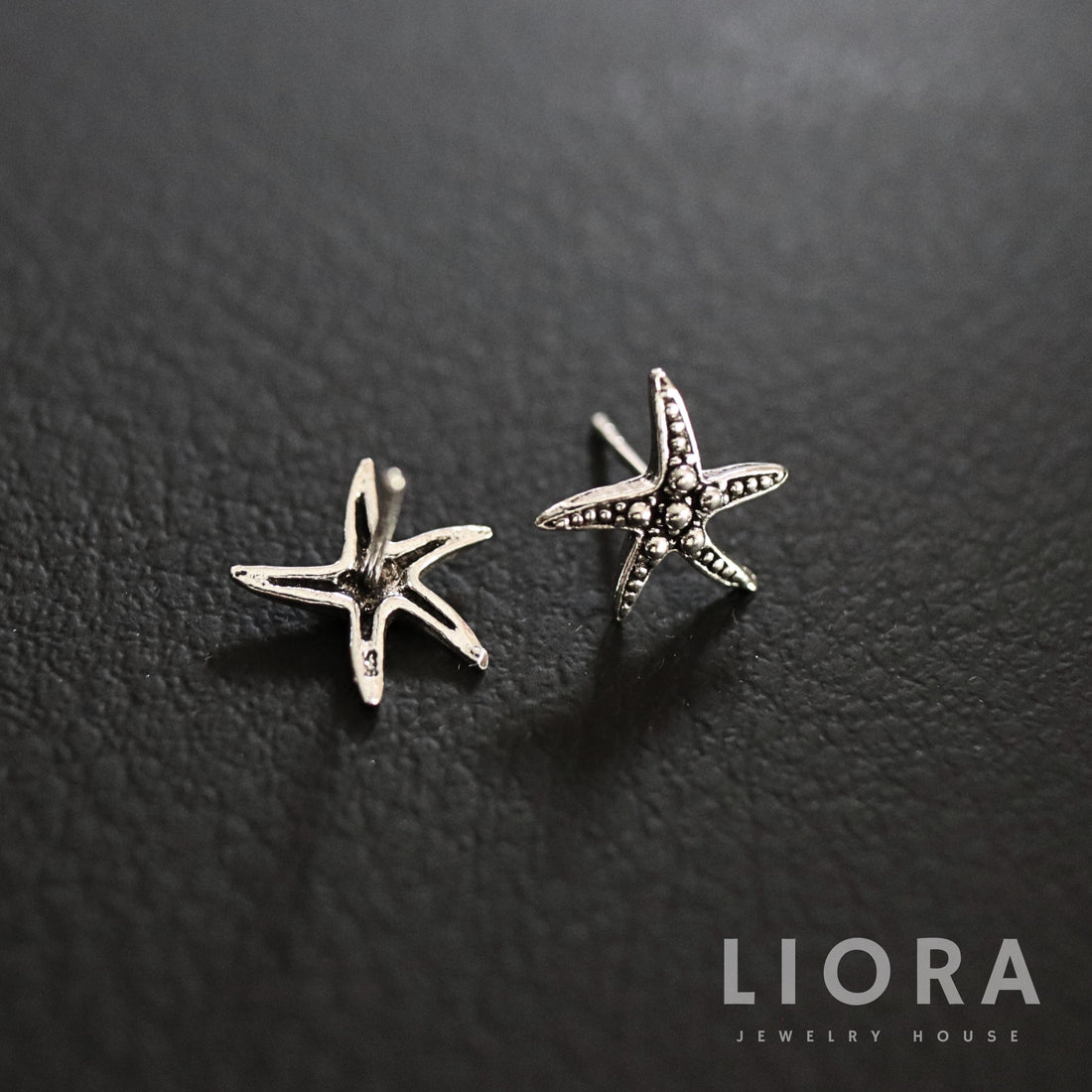 925 Sterling Silver Starfish Stud Earrings, Oxidized Starfish Earrings, Star Earrings, Coastal Earrings, Starfish Gift, Realistic Starfish