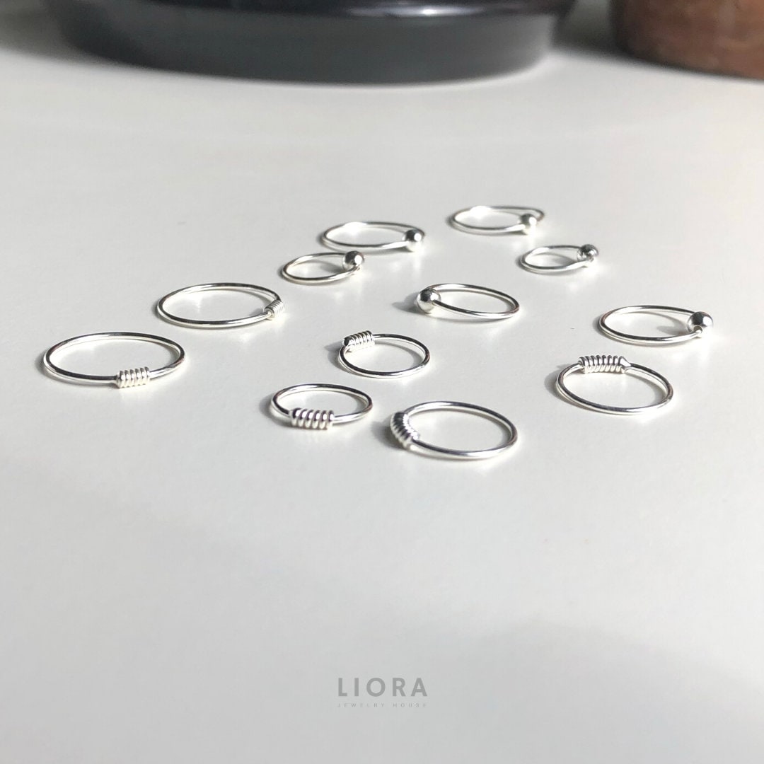 925 Sterling Silver Hoop earrings, coil hoop earrings, ball hoop earrings, thin wire hoop, wire earrings, plain hoop, Simple hoop, thin hoop